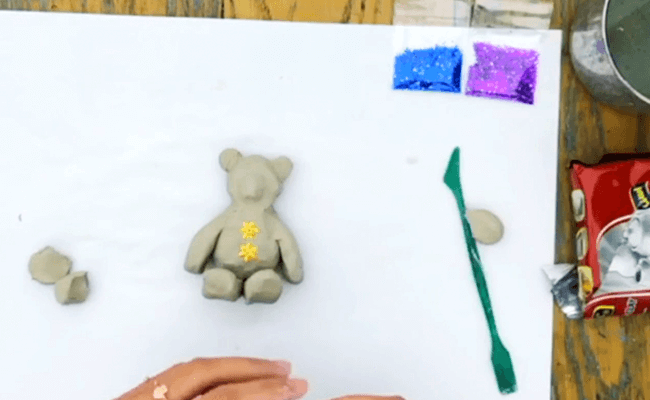 Clay teddy bear